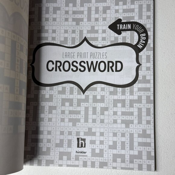 Large Print Crossword Puzzle Book Easy Read Brain Games for Adults & Seniors - Picture 4 of 4